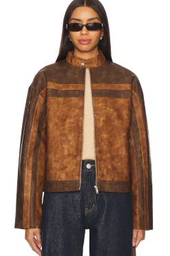 Women superdown Jackets & Coats>Katrina Faux Leather Moto Jacket