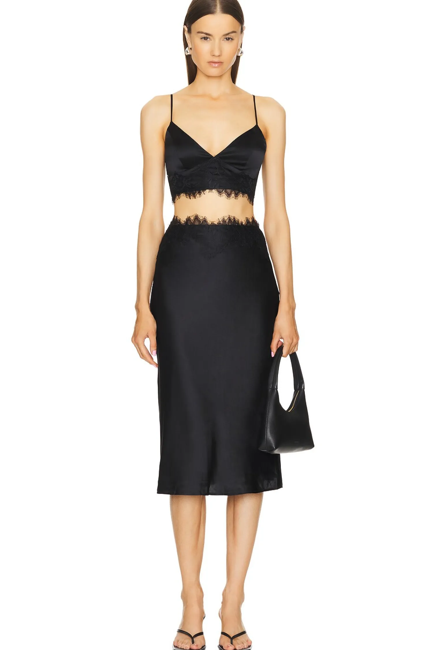Women L'AGENCE Matching Sets>Kelvis Lace Trim Bra Top