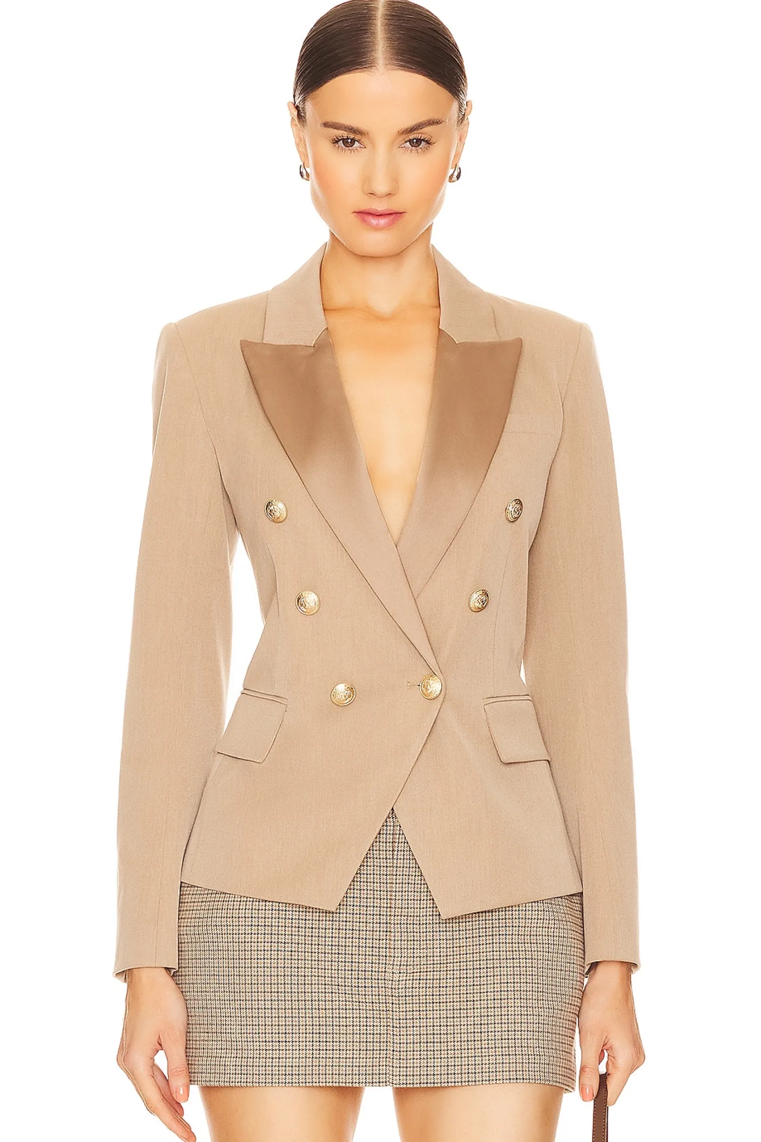 Women L'AGENCE Jackets & Coats>Kenzie Cont Lapel Blazer