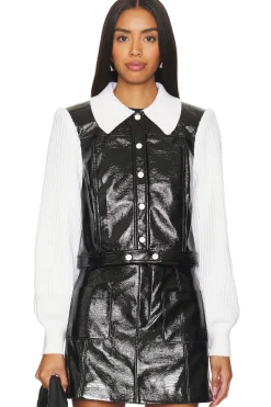 Women Cinq a Sept Jackets & Coats>Knit Sleeve Ciara Jacket