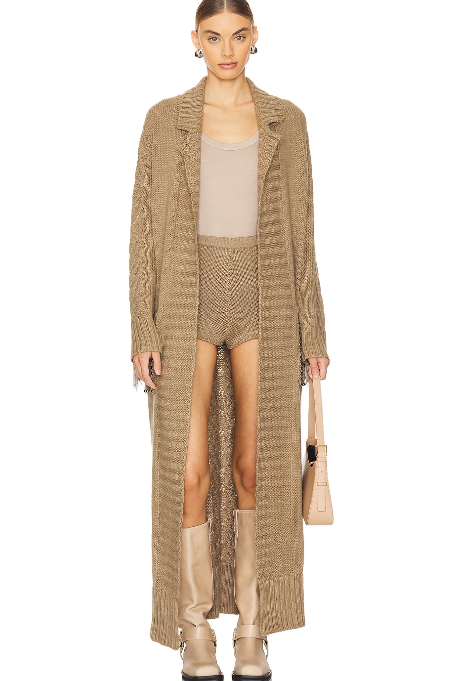 Women Understated Leather Matching Sets>Knitted Buckle Shorts