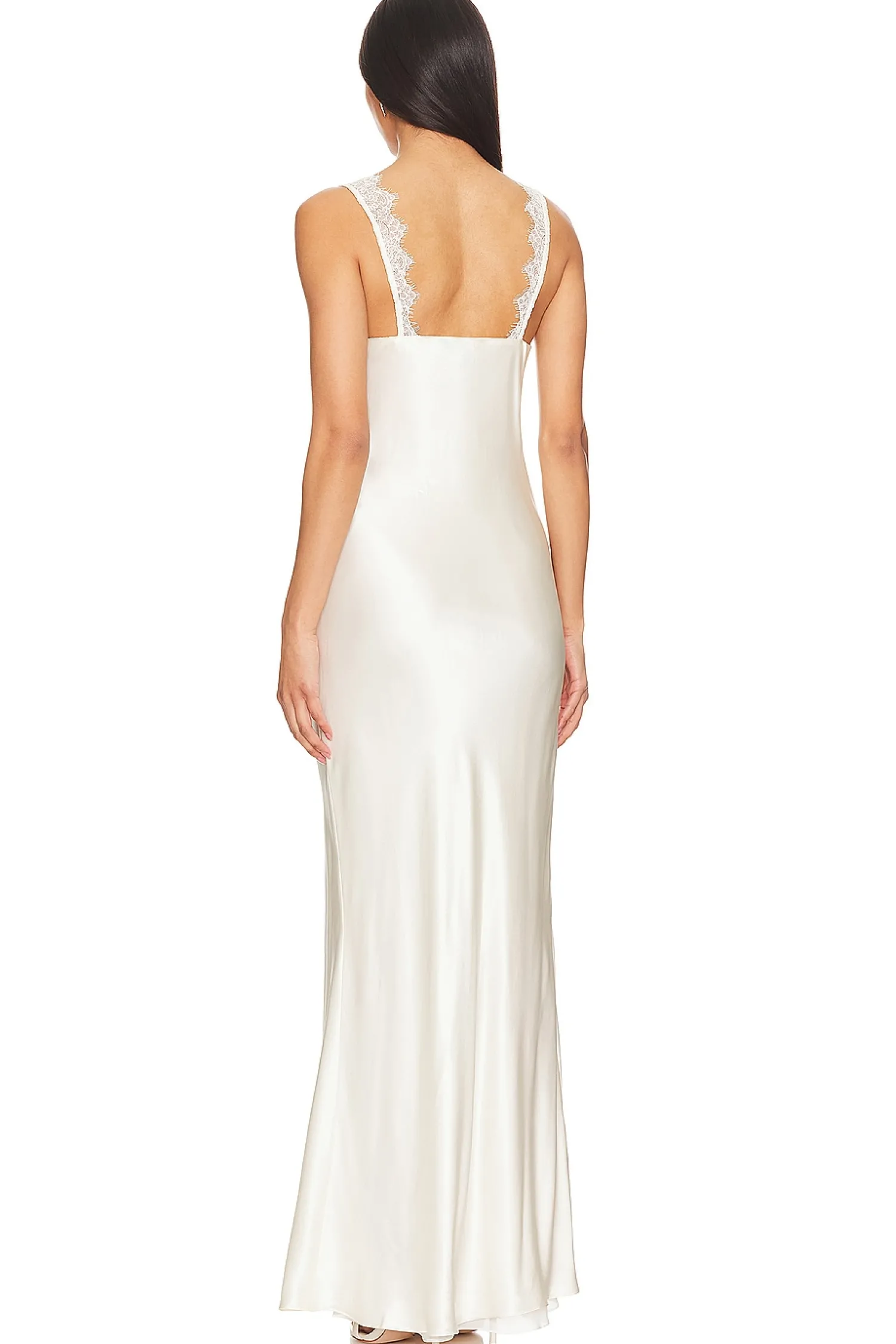 Women Shona Joy Dresses>La Lune Cumulus Silk Lace Strap Split Maxi Dress