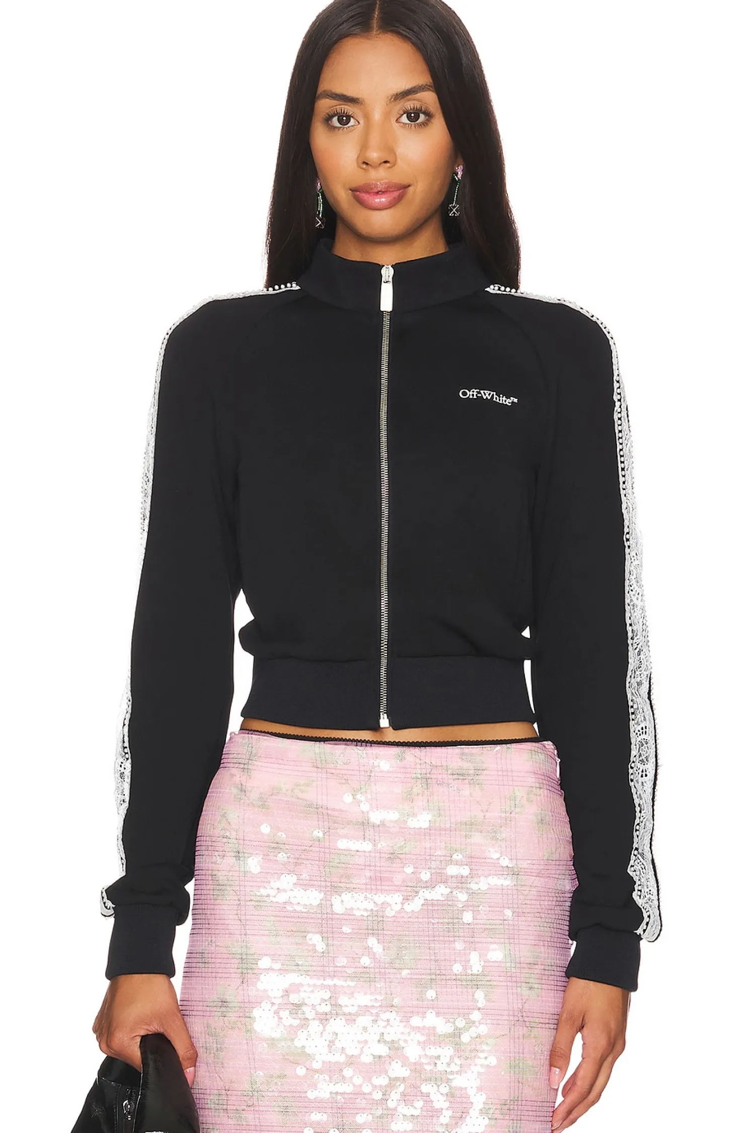 Women OFF-WHITE Jackets & Coats>Lace Band Track Jacket