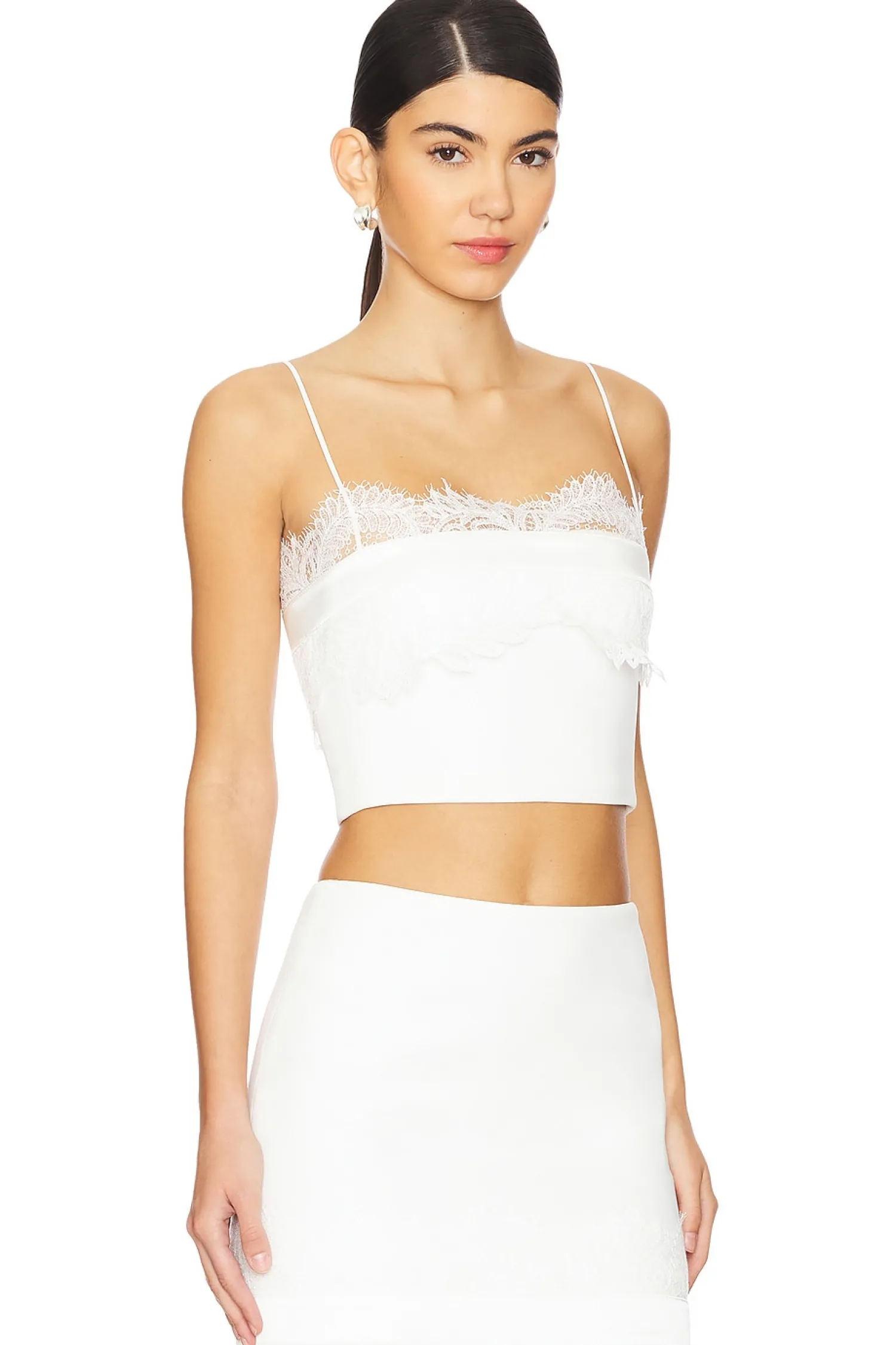 Women David Koma Matching Sets>Lace Bra Detail Strapless Top