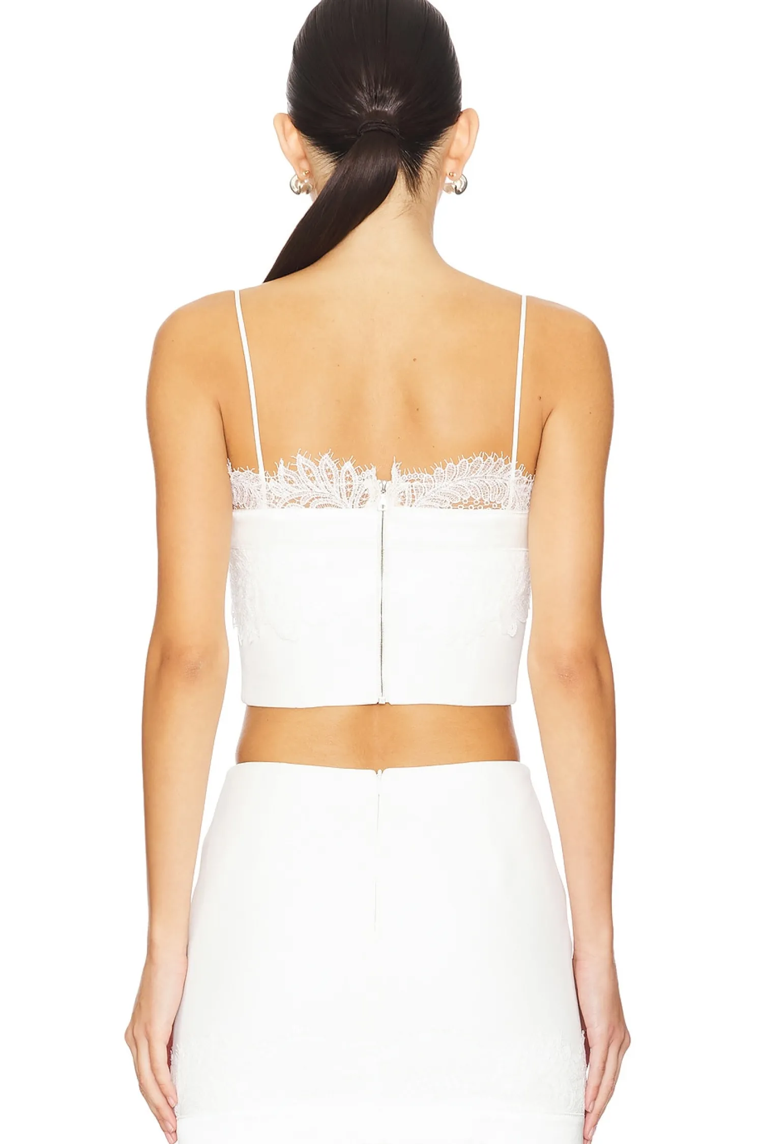 Women David Koma Matching Sets>Lace Bra Detail Strapless Top