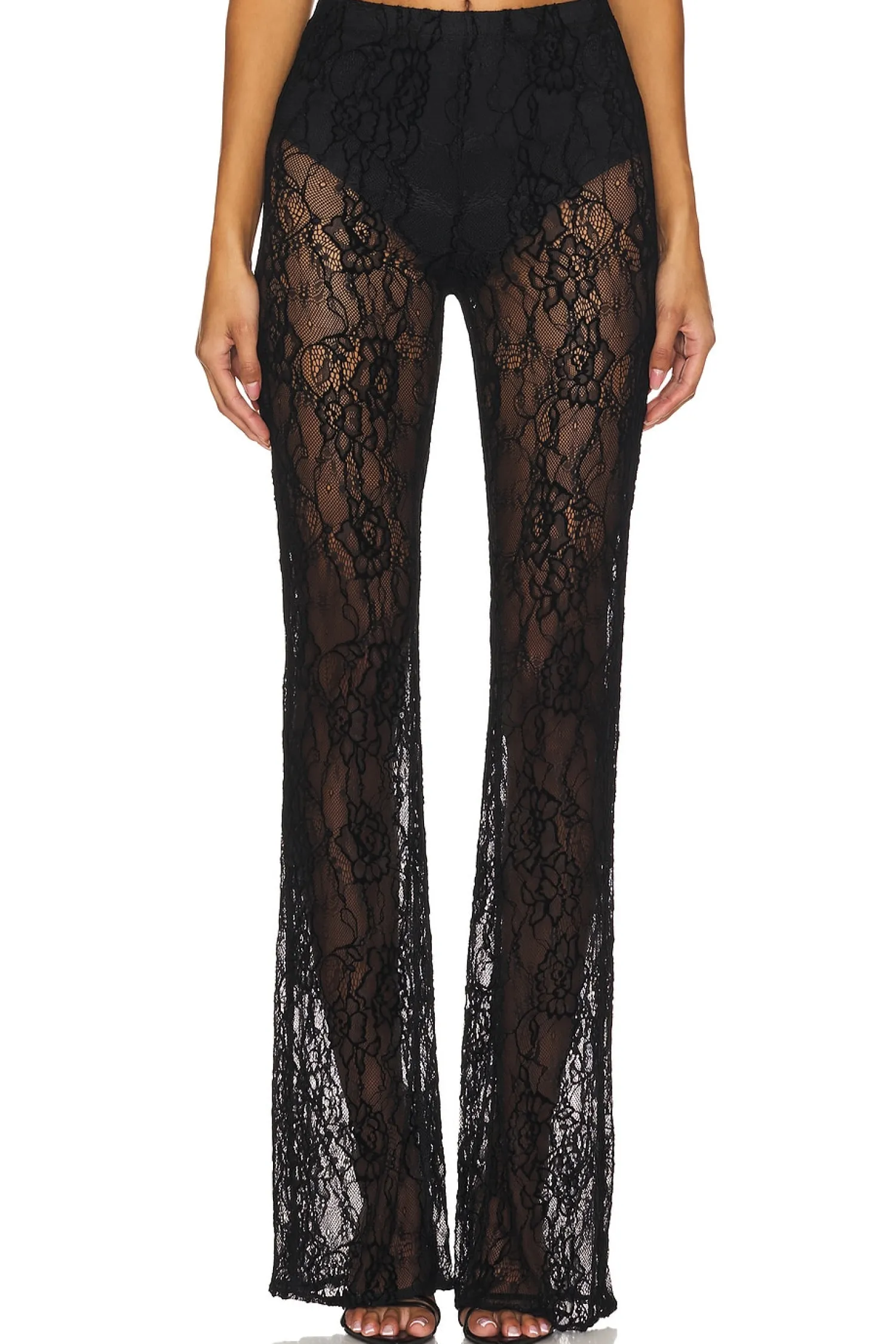 Women Good American Pants>Lace Flare Pant