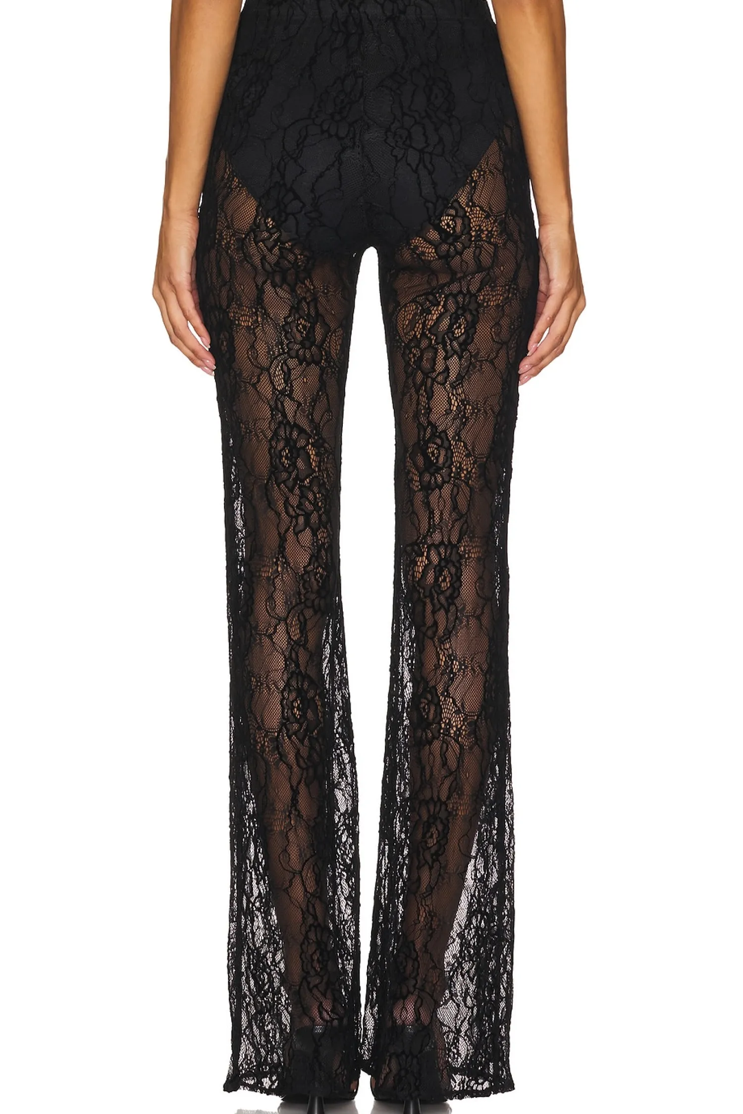 Women Good American Pants>Lace Flare Pant