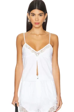 Women fleur du mal Lingerie & Sleepwear>Lace Insert Poplin Cami