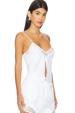 Women fleur du mal Lingerie & Sleepwear>Lace Insert Poplin Cami