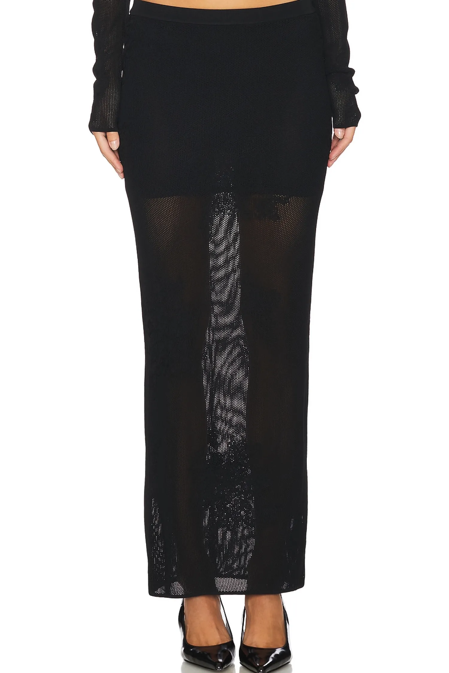Women fleur du mal Matching Sets>Lace Pointelle Maxi Skirt