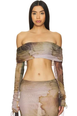 Women Jaded London Matching Sets>Lace Up Fold Over Top