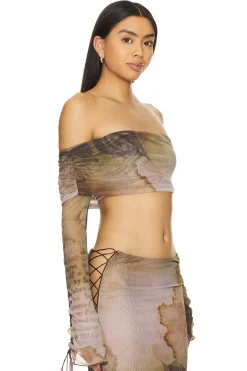 Women Jaded London Matching Sets>Lace Up Fold Over Top