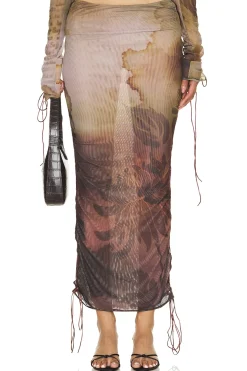 Women Jaded London Matching Sets>Lace Up Printed Maxi Skirt