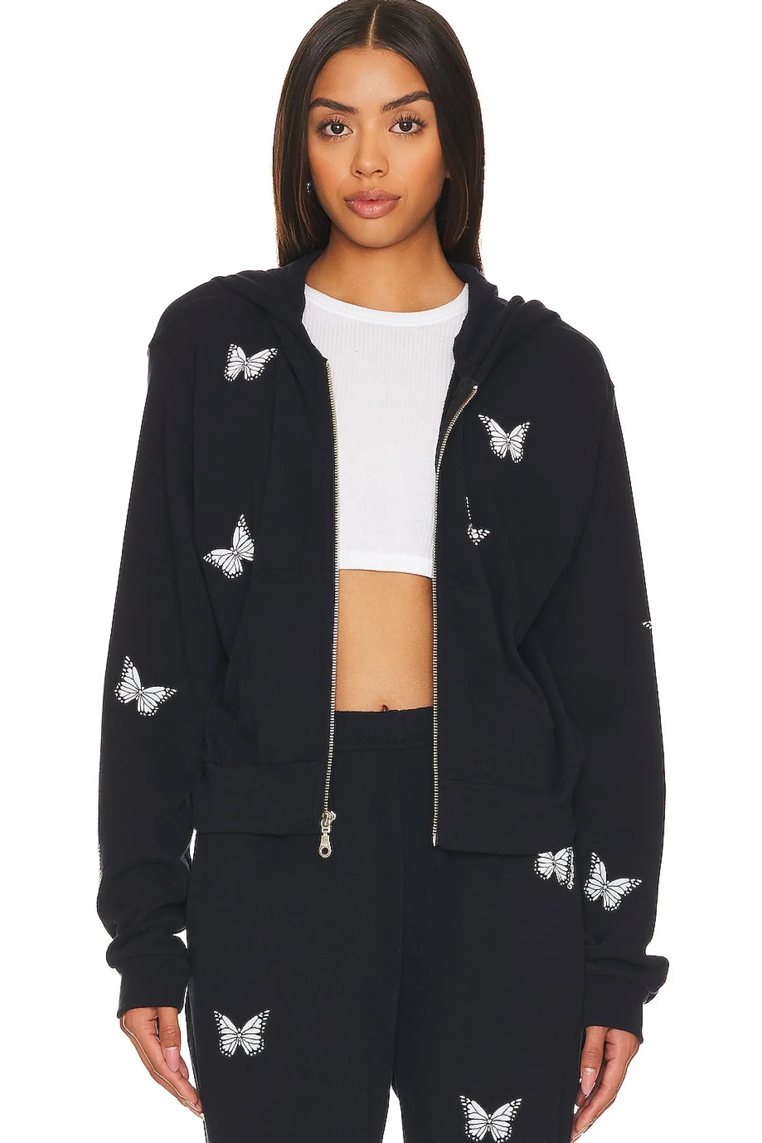Women Lauren Moshi Loungewear>Lachelle Crop Zip Up Hoodie