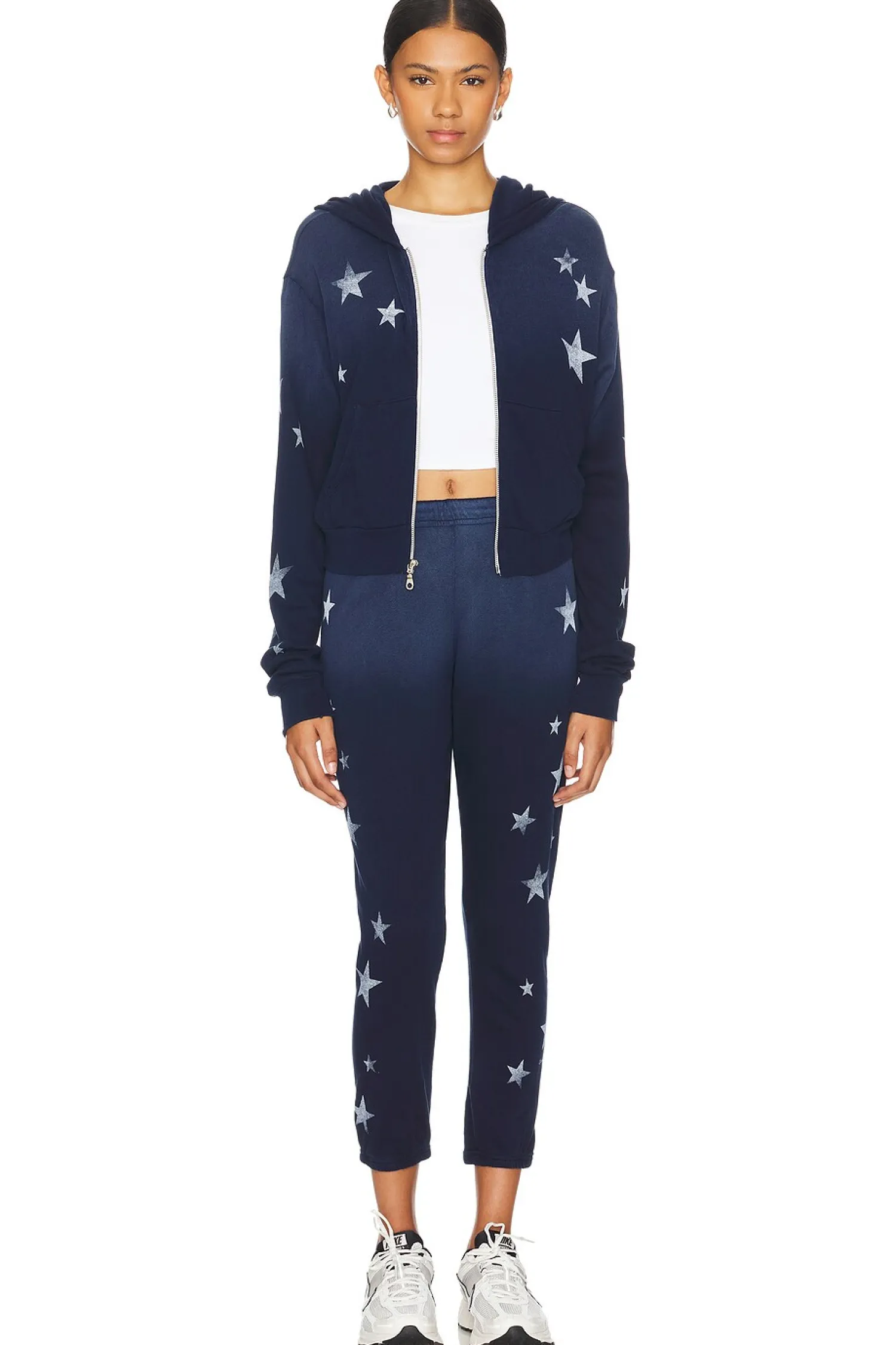 Women Lauren Moshi Loungewear>Lachelle Crop Zip Up Hoodie Vintage Stars