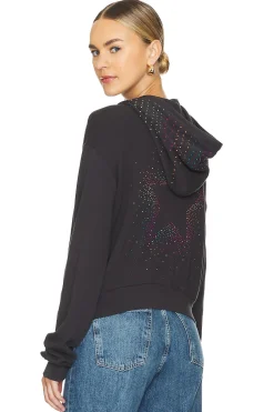 Women Lauren Moshi Loungewear>Lachelle Neon Stud Starburst Crop Zip Up Hoodie