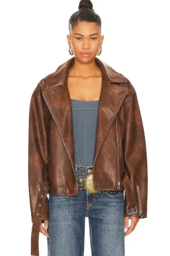Women superdown Jackets & Coats>Lana Faux Leather Jacket