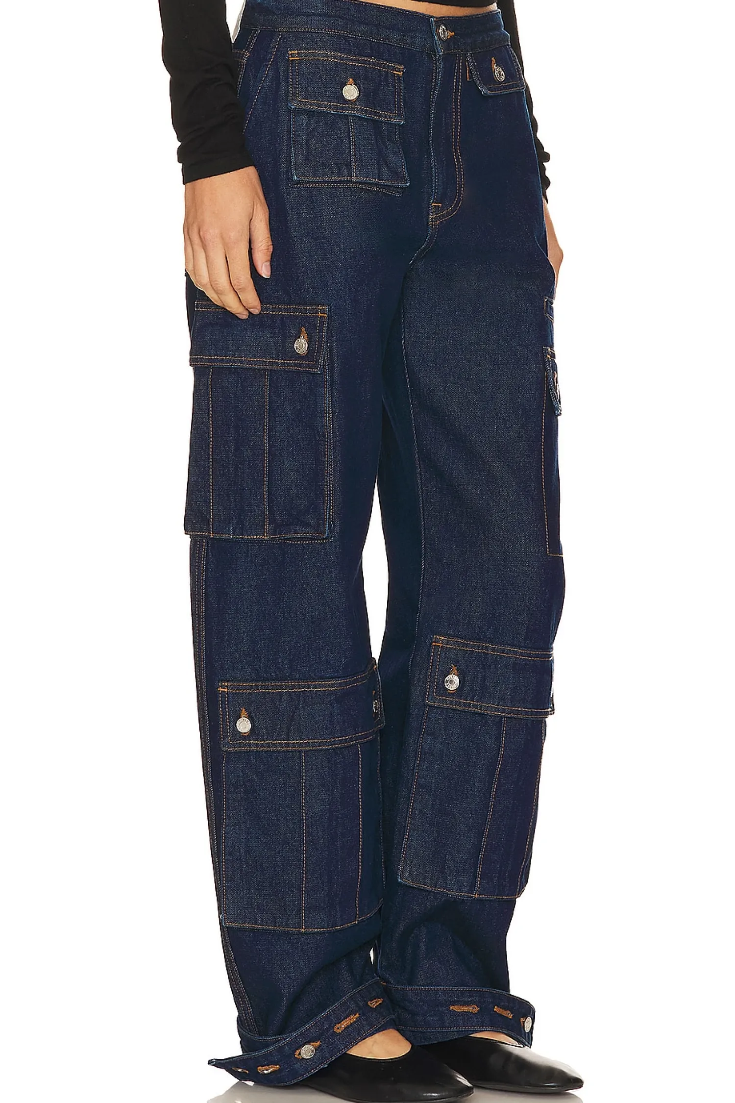 Women GRLFRND Pants>Lara Low Rise Wide Leg Cargo