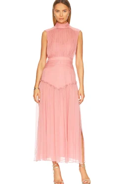 Women Shona Joy Dresses>Lauren Sleeveless Ruched Midi Dress