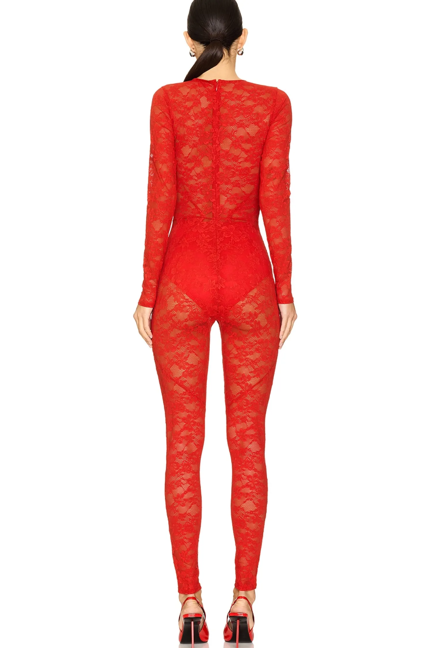 Women fleur du mal Jumpsuits>Le Stretch Lace Catsuit