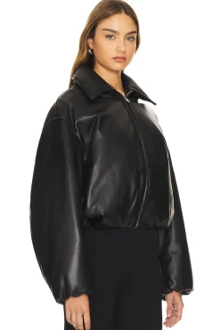 Women AEXAE Jackets & Coats>Leather Bomber Jacket