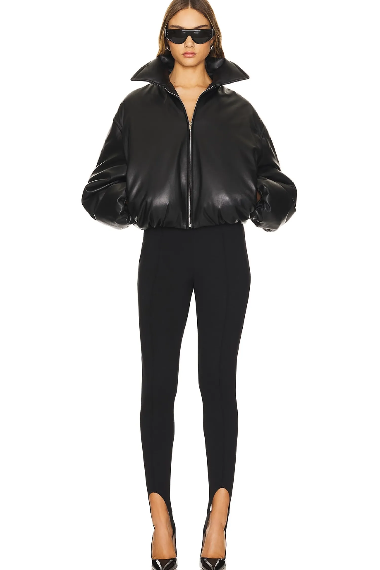 Women AEXAE Jackets & Coats>Leather Bomber Jacket