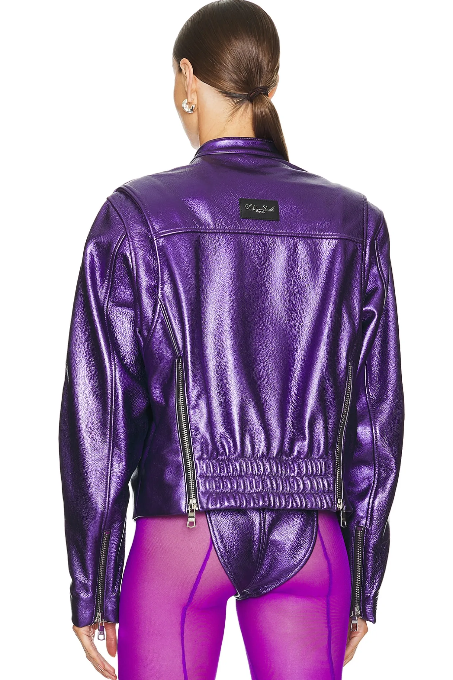 Women LaQuan Smith Jackets & Coats>Leather Bomber Jacket