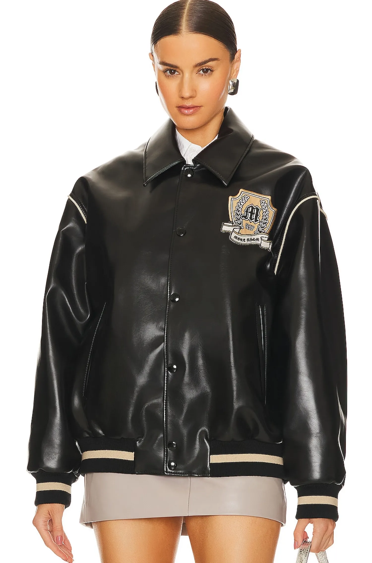 Women MSGM Jackets & Coats>Leather Bomber Jacket