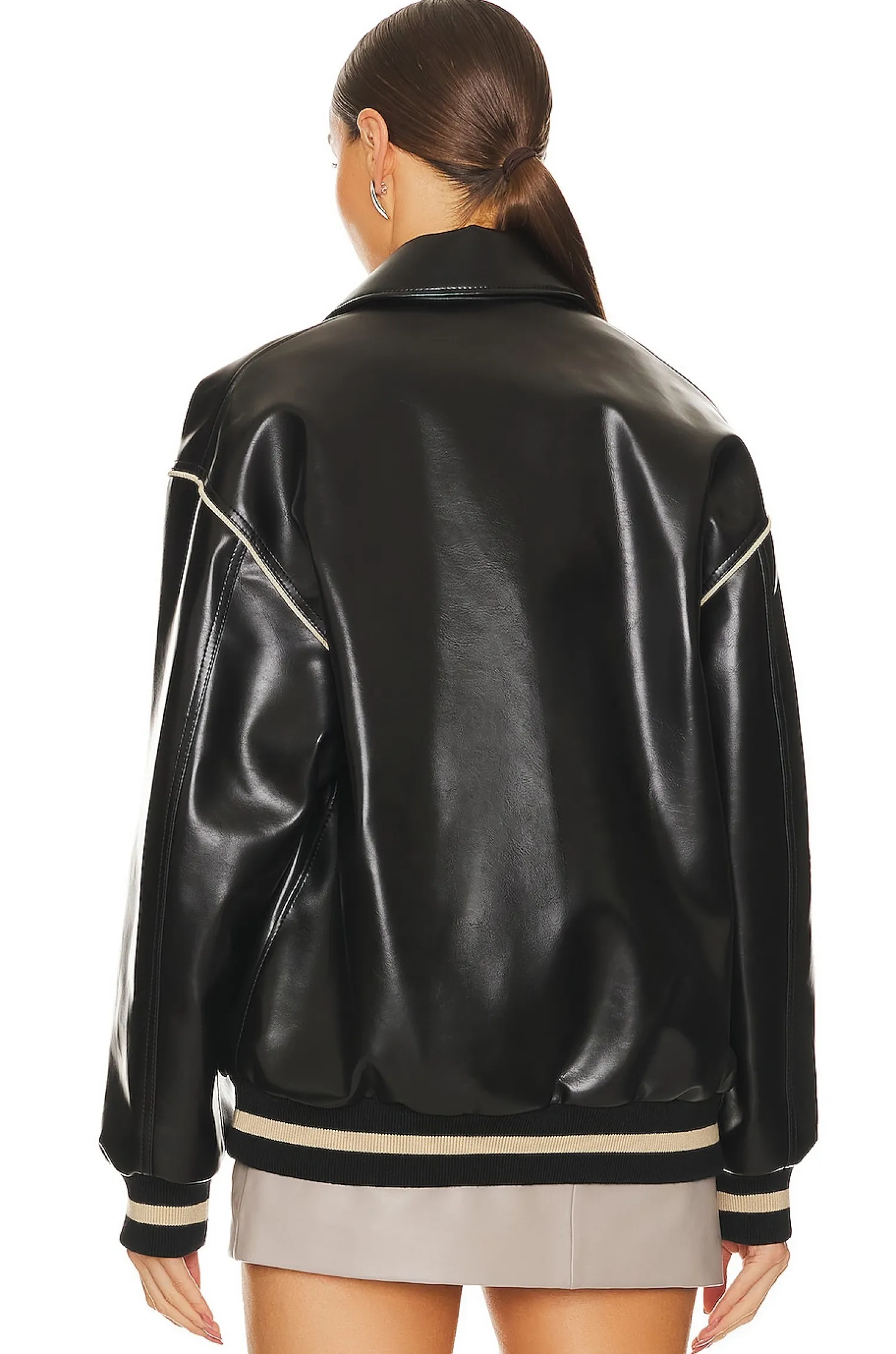 Women MSGM Jackets & Coats>Leather Bomber Jacket