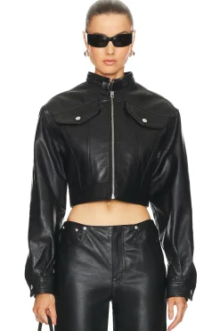 Women Moschino Jeans Jackets & Coats>Leather Jacket
