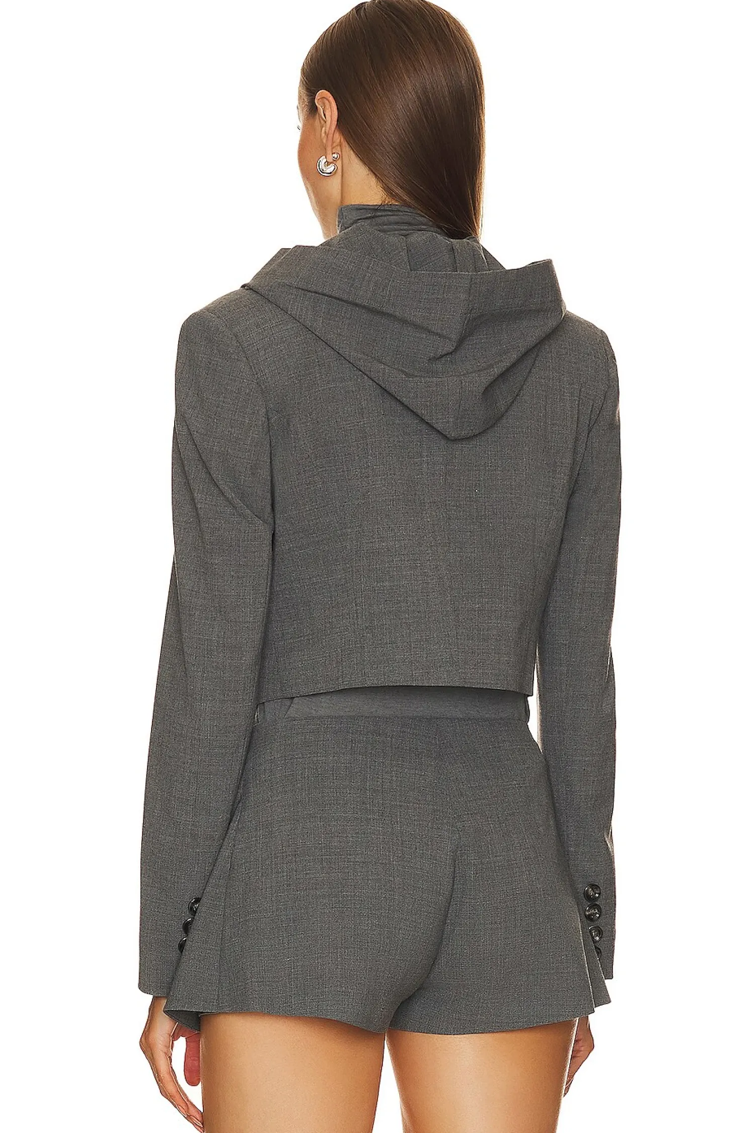 Women Vivetta Jackets & Coats>Light Wool Cropped Blazer With Hood