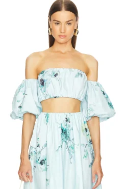 Women Zimmermann Matching Sets>Lightburst Puff Sleeve Top