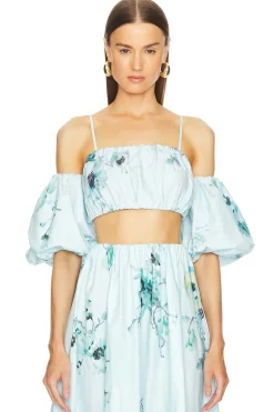 Women Zimmermann Matching Sets>Lightburst Puff Sleeve Top