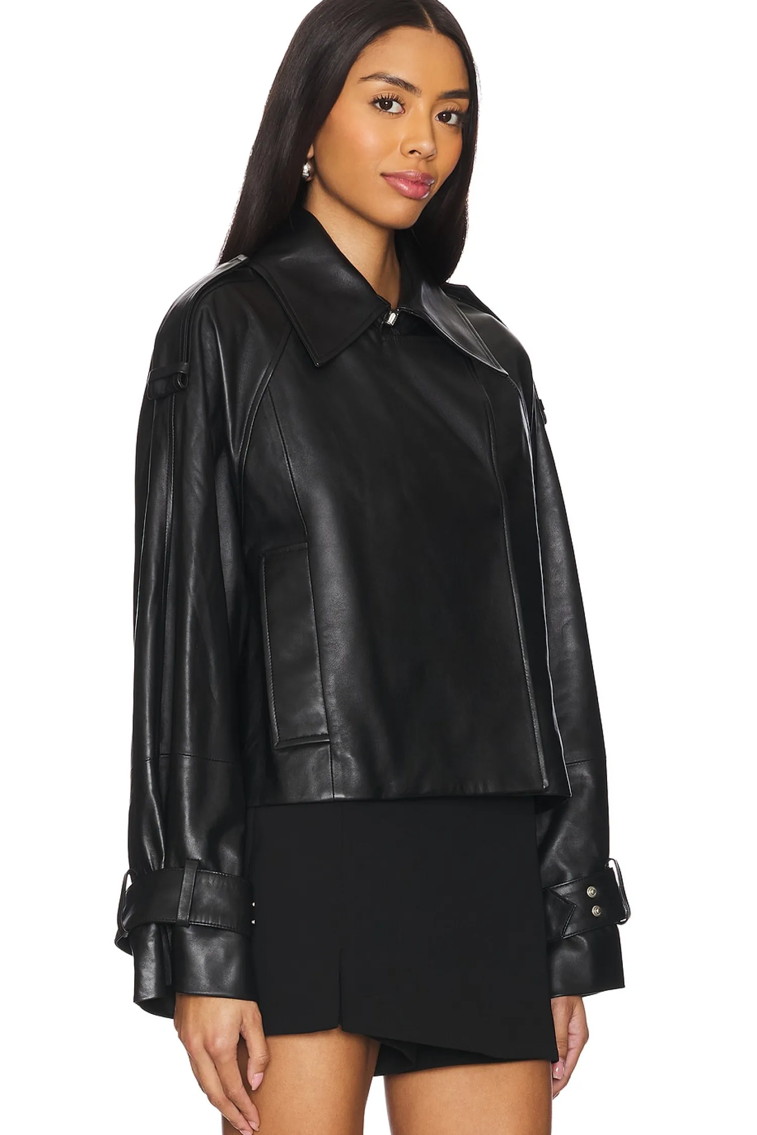 Women Ivy Oak Jackets & Coats>Lilith Ann Leather Cropped Jacket
