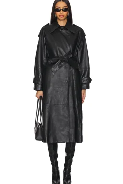 Women Ivy Oak Jackets & Coats>Lilith Leather Trench Coat