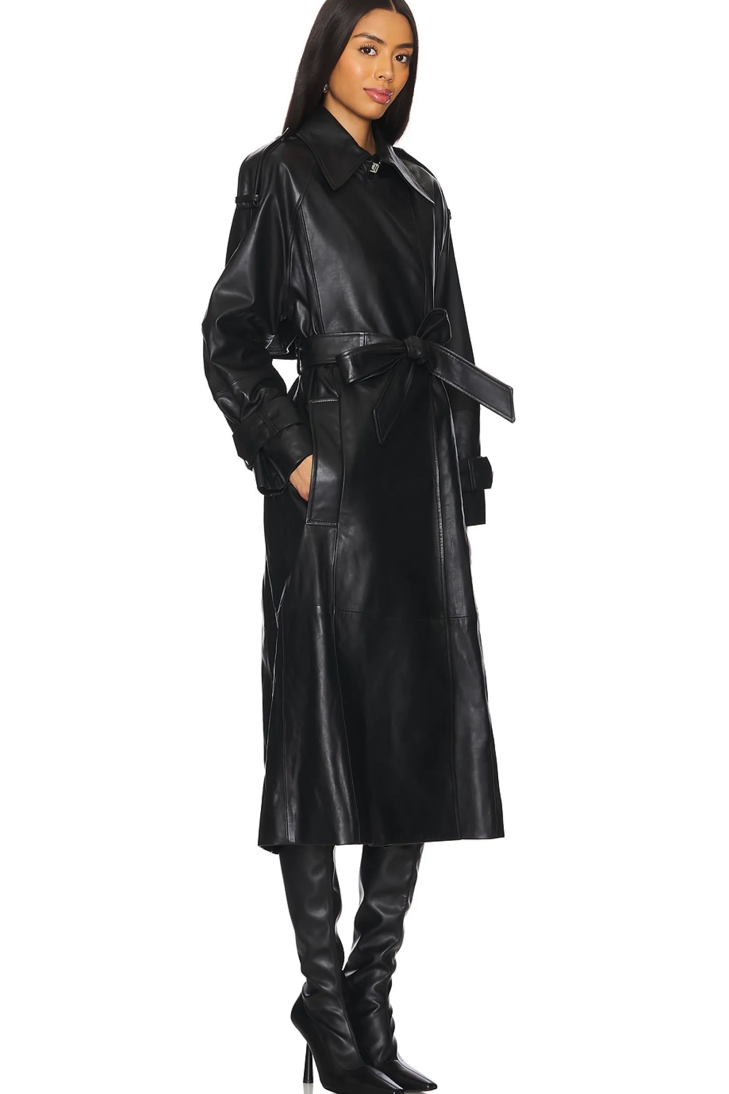 Women Ivy Oak Jackets & Coats>Lilith Leather Trench Coat