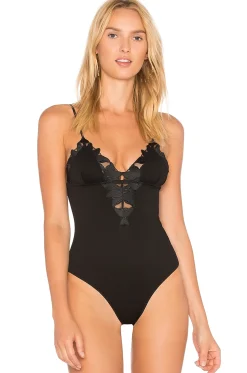 Women fleur du mal Lingerie & Sleepwear>Lily Lace V Neck Bodysuit