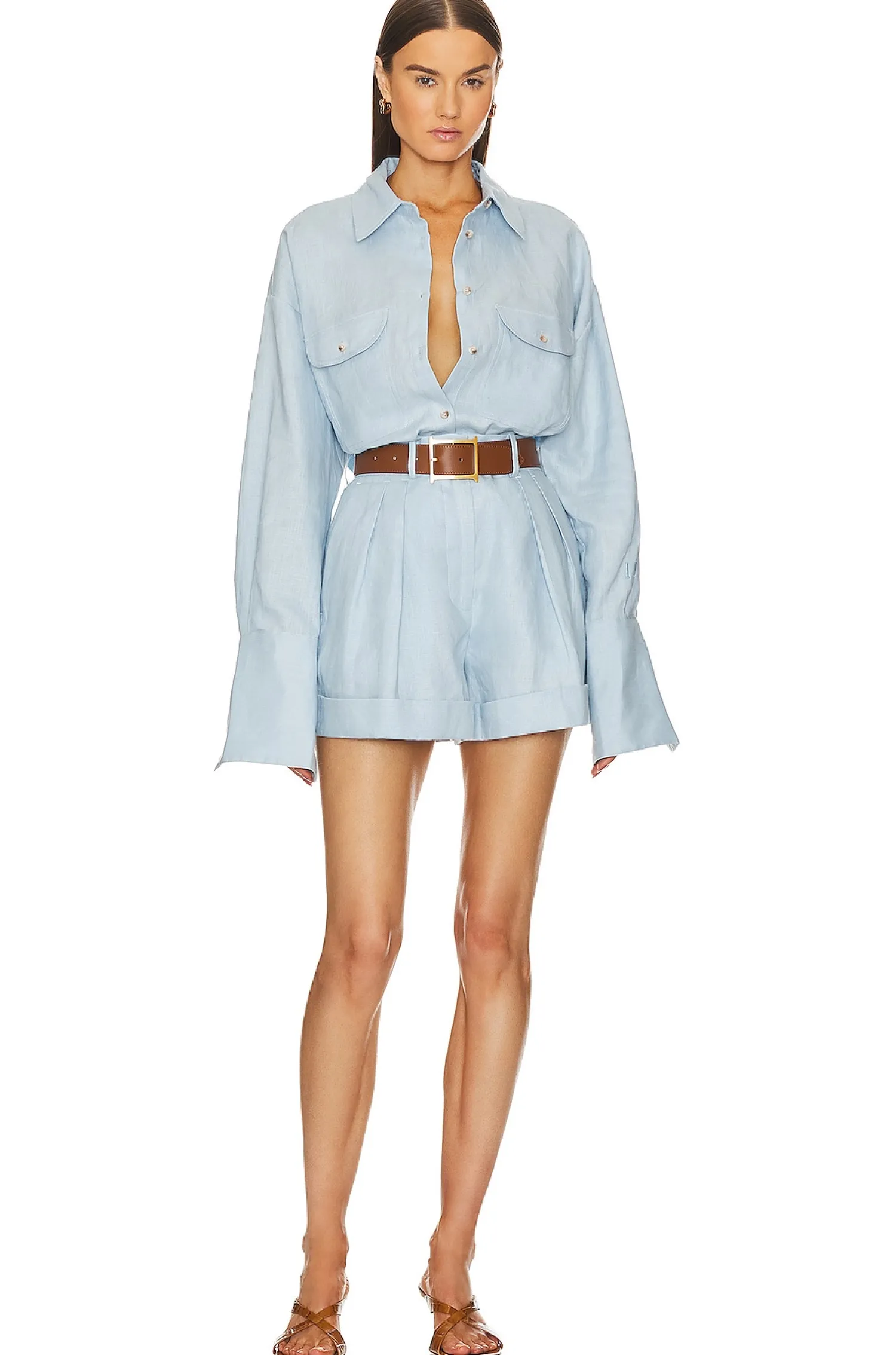 Women Helsa Matching Sets>Linen Button Down Shirt