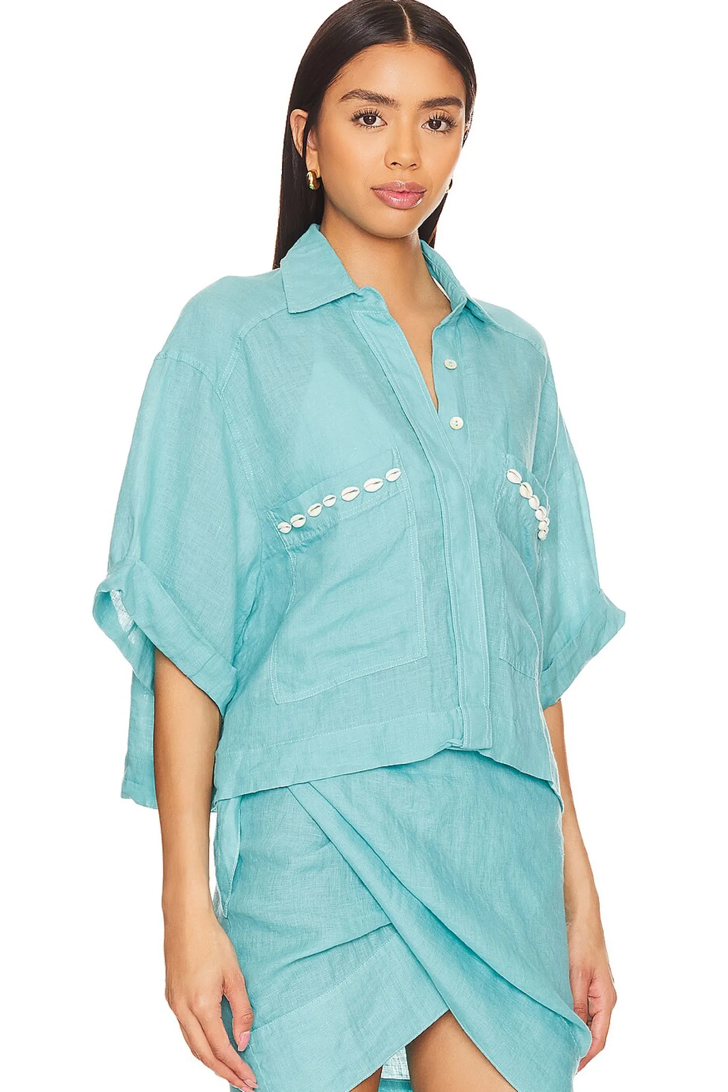 Women PQ Matching Sets>Linen Top