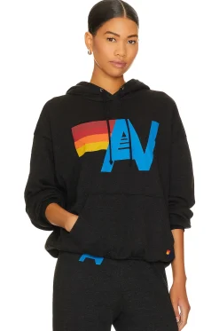Women Aviator Nation Loungewear>Logo Pullover Hoodie