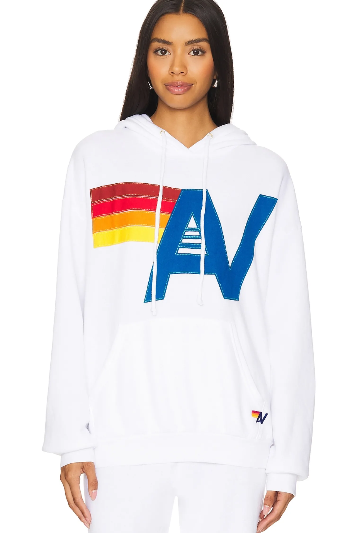 Women Aviator Nation Loungewear>Logo Stitch Pullover Hoodie
