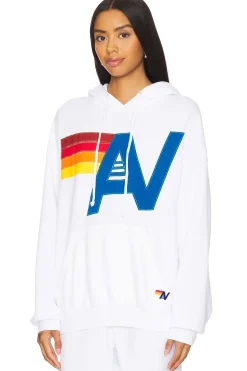 Women Aviator Nation Loungewear>Logo Stitch Pullover Hoodie