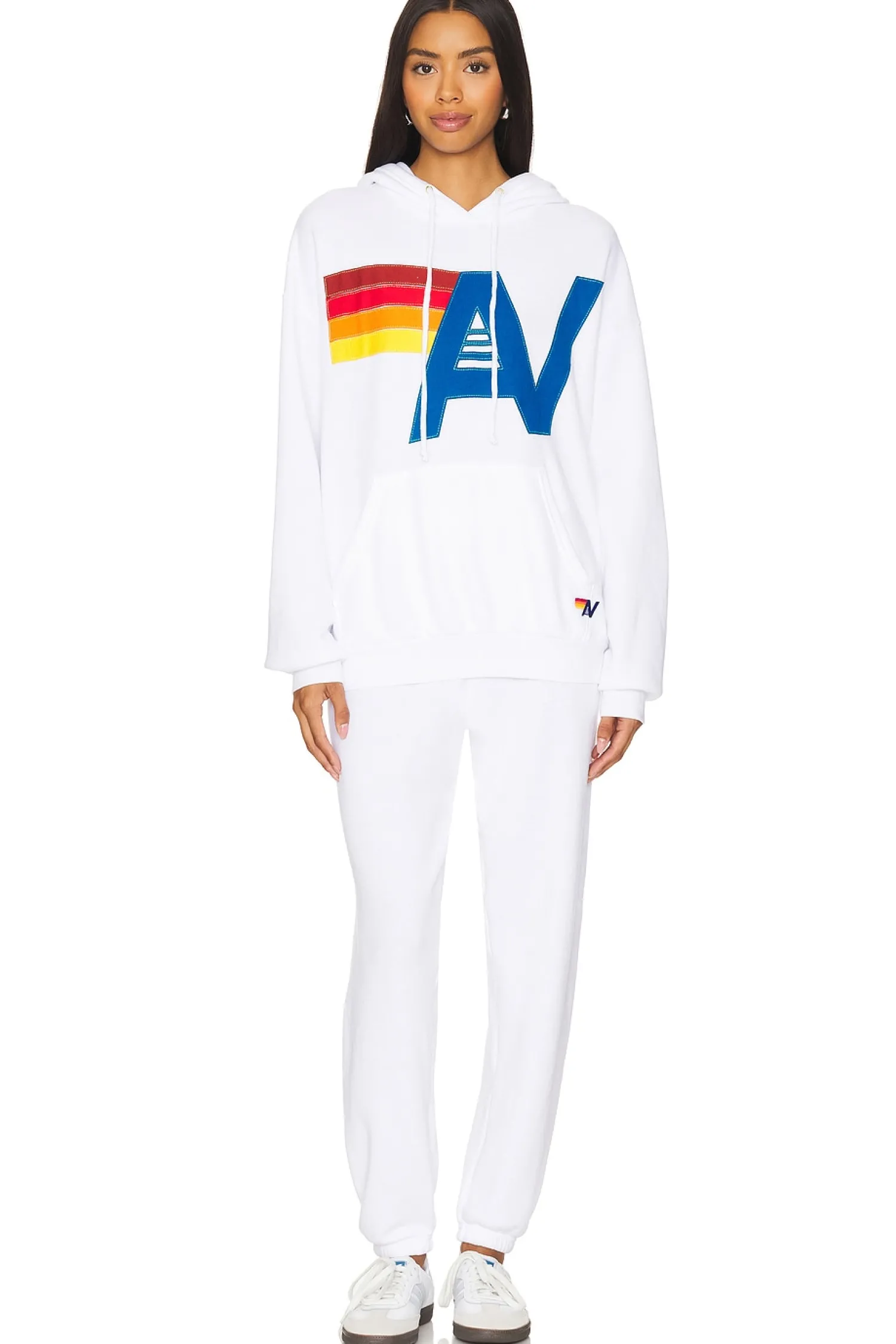 Women Aviator Nation Loungewear>Logo Stitch Pullover Hoodie