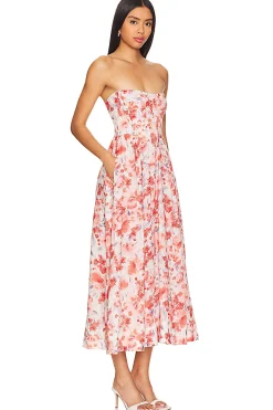 Women Bardot Dresses>Lola Corset Midi Dress