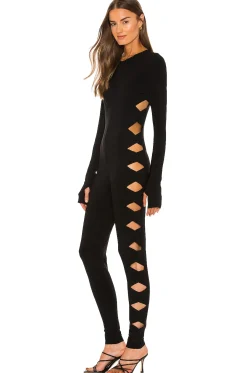 Women Norma Kamali Jumpsuits>Long Sleeve Crew Neck Alligator Catsuit