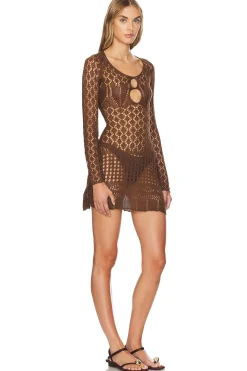 Women SNDYS Dresses>Long Sleeve Crochet Mini Dress