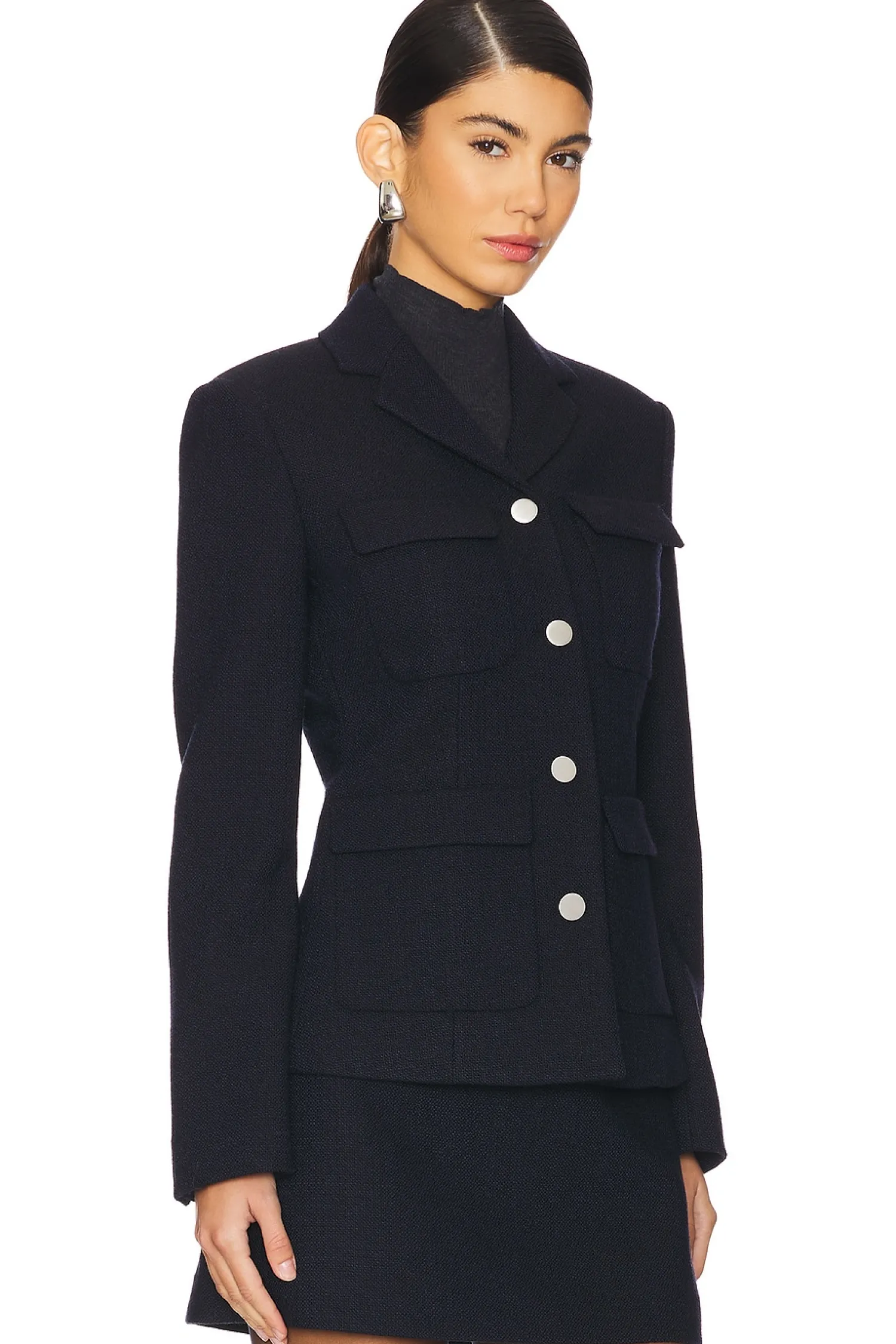 Women Theory Matching Sets|Jackets & Coats>Long Sleeve Military Jacket