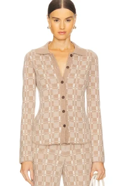 Women NAADAM Matching Sets>Luxe Plaid Jacquard Collared Button Up