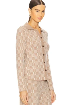 Women NAADAM Matching Sets>Luxe Plaid Jacquard Collared Button Up