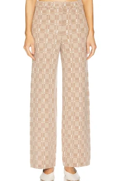 Women NAADAM Matching Sets>Luxe Plaid Jacquard Wide Leg Trouser
